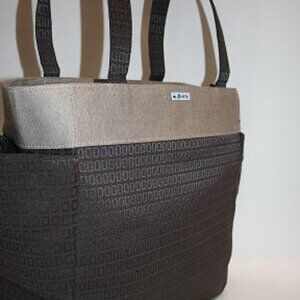 mBretts - Small Tote , Brown with tan trim